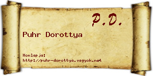 Puhr Dorottya névjegykártya